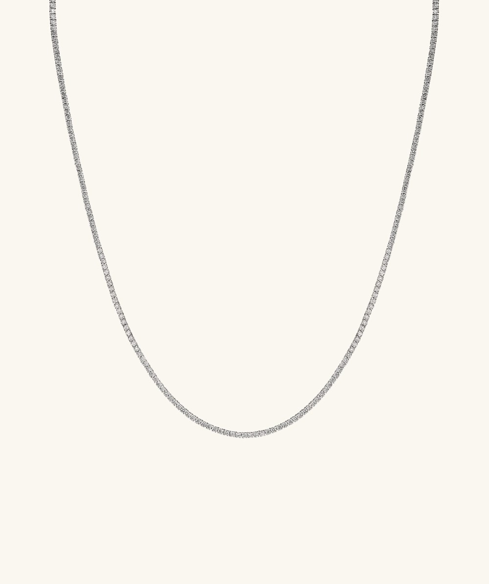 Mejuri Lab Grown Diamond Tennis Necklace 1.8mm - 14k White Gold Mejuri Lab Grown Diamond Tennis Necklace 1.8mm - 14k White Gold