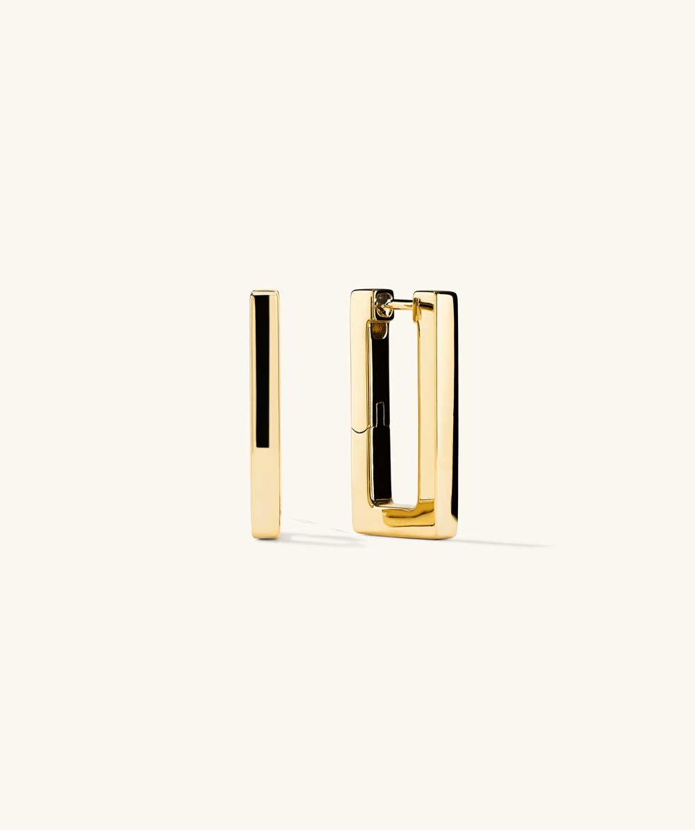 Mejuri Block Large Hoops - Gold Vermeil Mejuri Block Large Hoops - Gold Vermeil